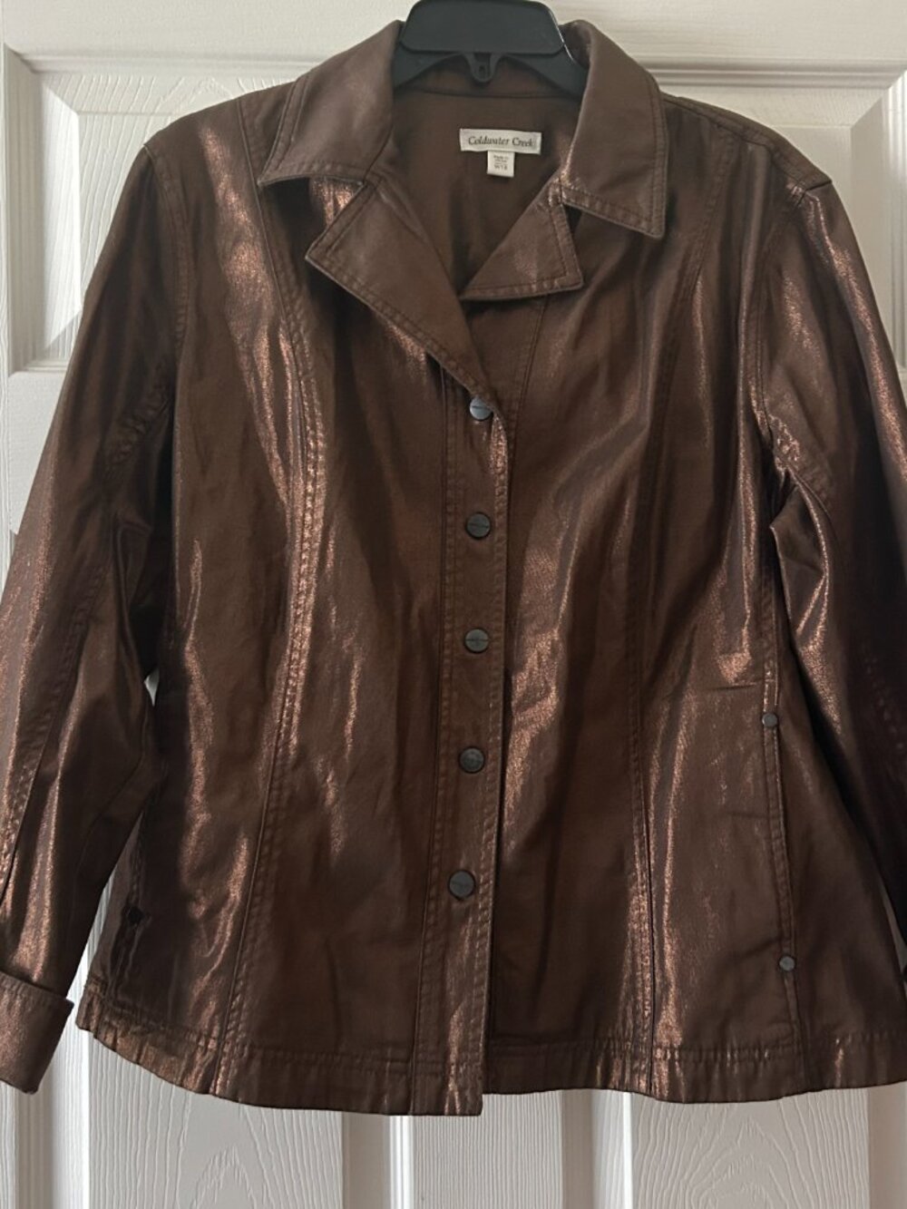 Coldwater Creek Metallic Shimmer Jean-Style Jacket Plus Size 18W, 1X - Picture 9 of 12